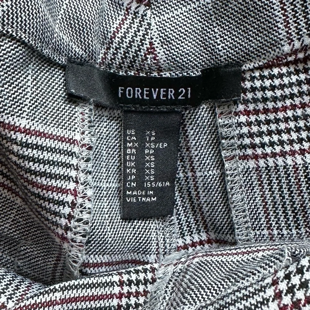 Forever 21 plaid houndstooth trouser pant xs